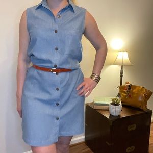 Vintage Size 10 J. Jill 100% Tencel Denim Style Dress